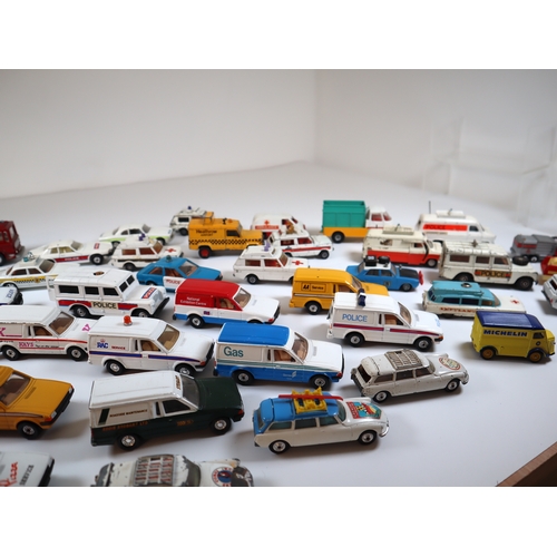 95 - Collection of Loose Die-Cast Metal Corgi, Matchbox + other Commercial Vehicles / Emergency Services ... 