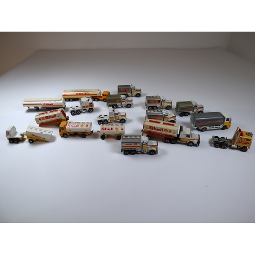 96 - Collection of Loose Die-Cast Metal Corgi, Matchbox + other Shell Branded Commercial Vehicles