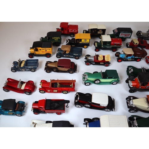 98 - Collection of Loose Die-Cast Metal Corgi, Matchbox,  Lledo + other classic cars / commercial vans