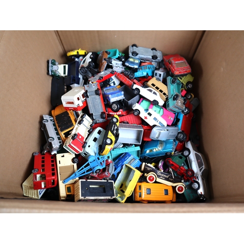 100 - Collection of Loose Die-Cast Metal Corgi, Matchbox, Dinky + other model cars approximately 100+