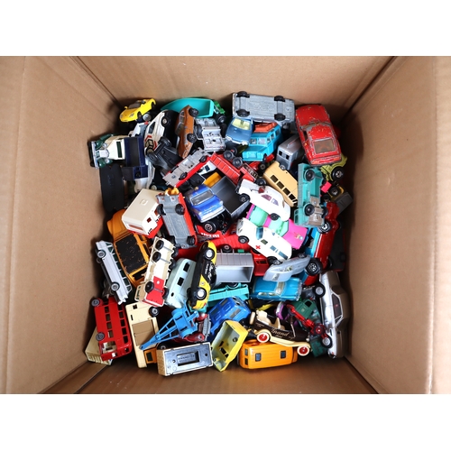 100 - Collection of Loose Die-Cast Metal Corgi, Matchbox, Dinky + other model cars approximately 100+