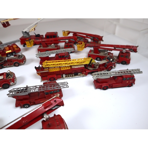 103 - Collection of Loose Die-Cast Metal Corgi, Matchbox, Dinky Fire Engines