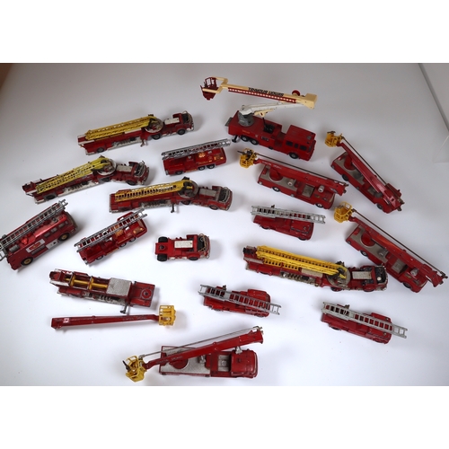 103 - Collection of Loose Die-Cast Metal Corgi, Matchbox, Dinky Fire Engines