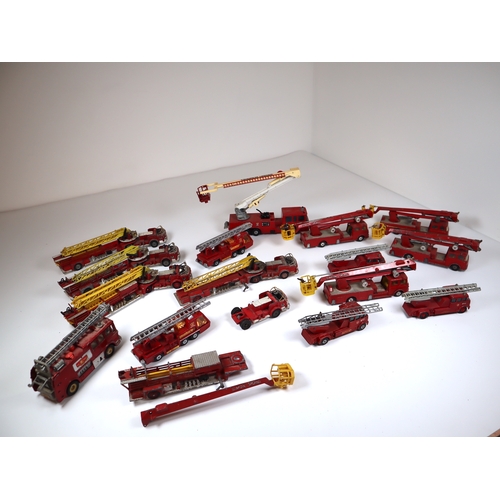 103 - Collection of Loose Die-Cast Metal Corgi, Matchbox, Dinky Fire Engines