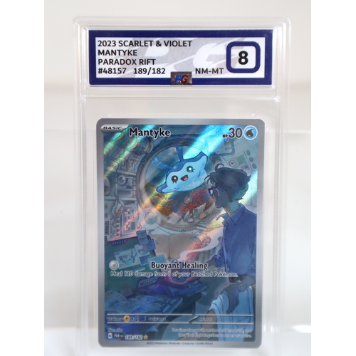 184 - Pokemon TCG - Mantyke 189/182 Paradox Rift PG Graded 8 Near Mint