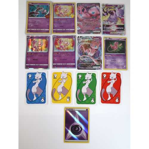 186 - Pokemon TCG - Collection of Mew & Mewtwo Trading Cards plus others English & Foreign