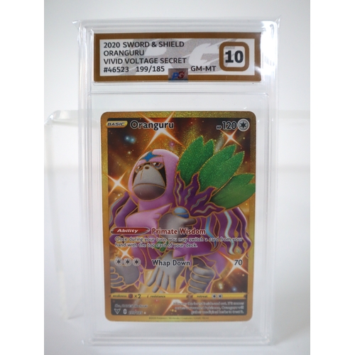 193 - Pokemon TCG - Oranguru 199/185 Vivid Voltage Secret Rare Gold Card PG Graded 10 Gem Mint