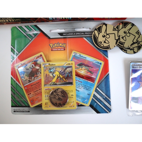 195 - Pokemon TCG - Large quantity of Paldean Fates Empty Tins / Collection Boxes all with Promo cards, co... 