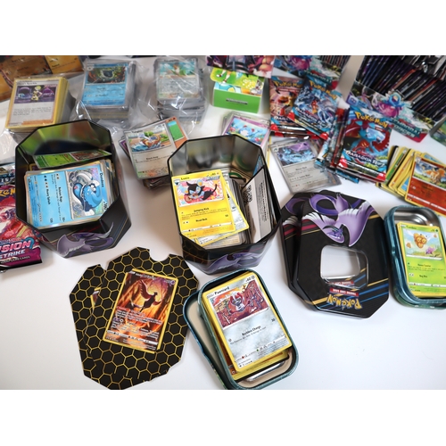 196 - Pokemon TCG - Large quantity of Open Packs contains Non Holo, Reverse Holo, Holo cards, tines with p... 