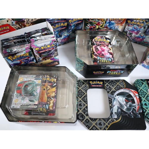 198 - Pokemon TCG - Large Quantity of opened packs from various Scarlet & Violet sets all contain non holo... 