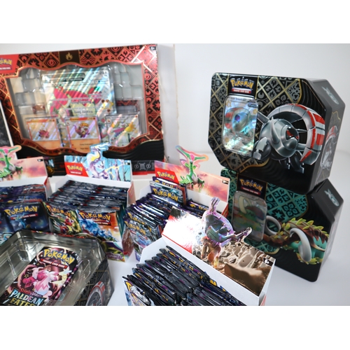 198 - Pokemon TCG - Large Quantity of opened packs from various Scarlet & Violet sets all contain non holo... 