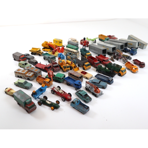 116 - Collection of vintage Corgi, Matchbox, Dinky + other model die-cast cars and commercial vehicles