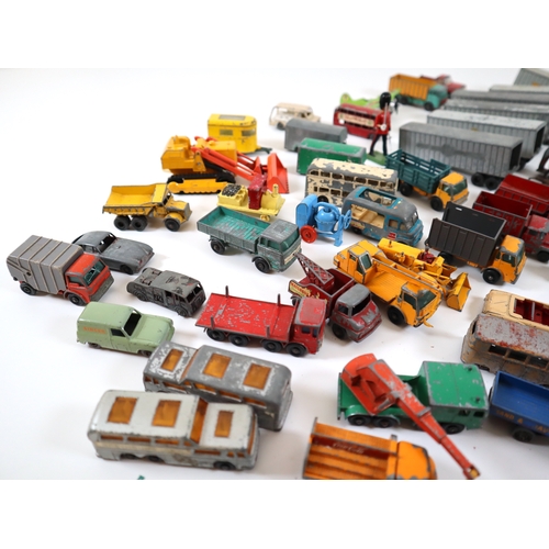 116 - Collection of vintage Corgi, Matchbox, Dinky + other model die-cast cars and commercial vehicles