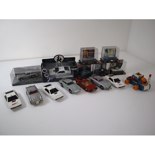 120 - Collection of Corgi James Bond Spy Model Cars + others including Corgi Diamond are forever Moon Bugg... 