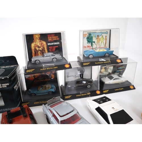 120 - Collection of Corgi James Bond Spy Model Cars + others including Corgi Diamond are forever Moon Bugg... 