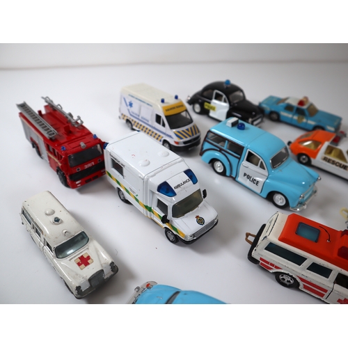 210 - Collection of various die-cast emergency service vehicles from Corgi, Matchbox + others