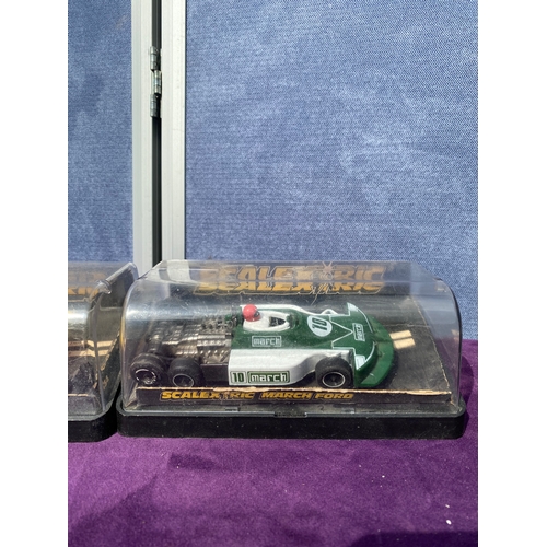 223 - Boxed scalextrics cars and one boxed model car