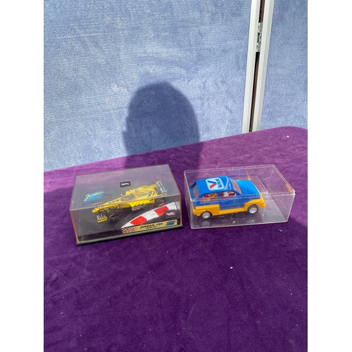 223 - Boxed scalextrics cars and one boxed model car