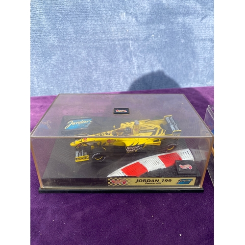 223 - Boxed scalextrics cars and one boxed model car