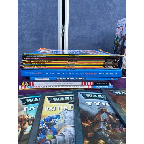 244 - A collection of Miscellaneous book including wheres Wally and Warhammer Codex's