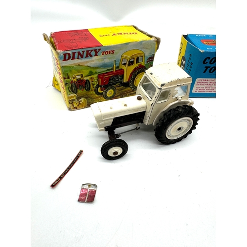 270 - Dinky / Corgi Toys - 305 David Brown Tractor, 62 Farm Tipper Trailer, 71 Wheel Controlled Tandem Dis... 