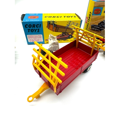 270 - Dinky / Corgi Toys - 305 David Brown Tractor, 62 Farm Tipper Trailer, 71 Wheel Controlled Tandem Dis... 