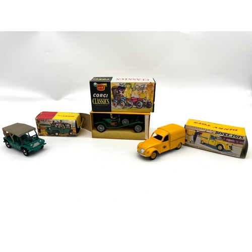 272 - Dinky / Corgi Toys - Mini Moke, 9001 1927 Bentley, Fourgonnette Postale 2 CV Citroen in boxes