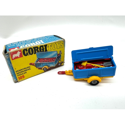 274 - Corgi Toys - 109 Pennyburn Workmens Trailer & M.G.B. G.T in boxes