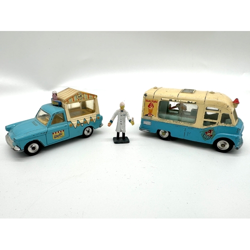 275 - Corgi Toys - Smith's Karrier Van + Walls Ice Cream Van on Ford Thames with figure - Loose