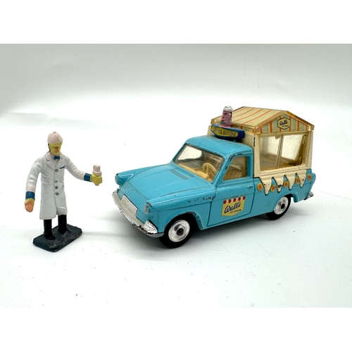 275 - Corgi Toys - Smith's Karrier Van + Walls Ice Cream Van on Ford Thames with figure - Loose