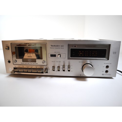 3 - Technics M22 Cassette Player with manual - working