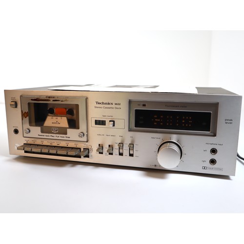 3 - Technics M22 Cassette Player with manual - working