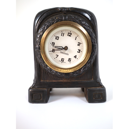 40 - Early 20th Century German Mercedes Pewter Mantle Clock