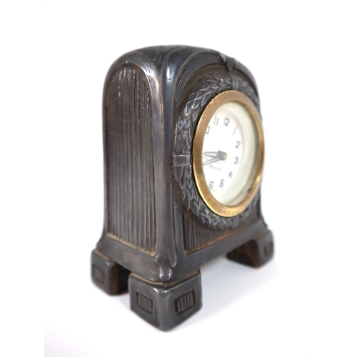 40 - Early 20th Century German Mercedes Pewter Mantle Clock