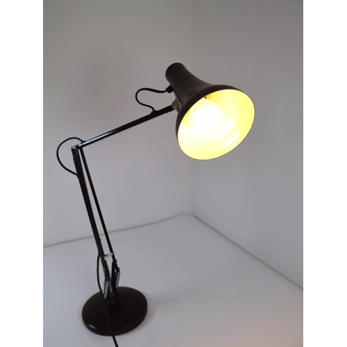 62 - Vintage Anglepoise Lighting Ltd Brown Desk Lamp - Round Base c1970/80's