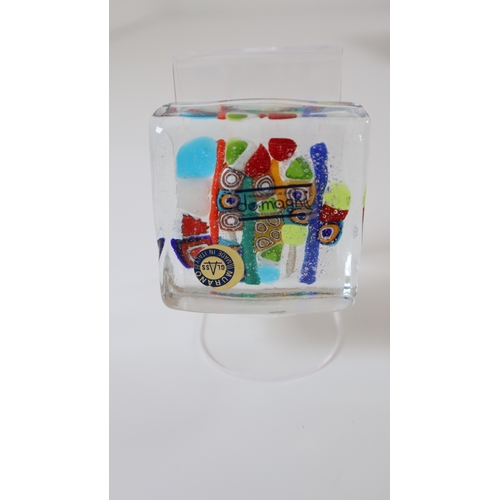 69 - Murano Glass Do-Maghi Glass Paperweight Millefiori - 7cm x 7cm x 3.5cm