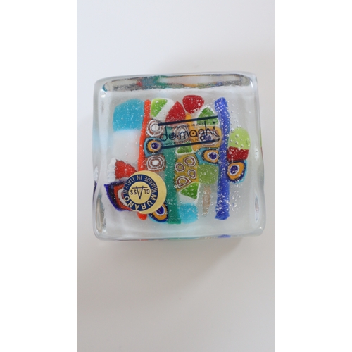 69 - Murano Glass Do-Maghi Glass Paperweight Millefiori - 7cm x 7cm x 3.5cm