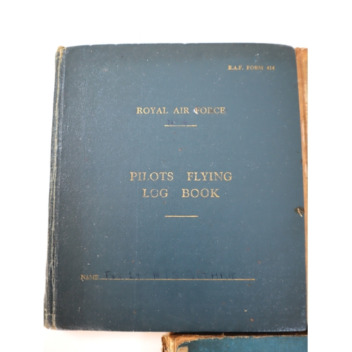 75 - WW2 to 1950's RAF and Royal Canadian Air Force Pilots Flying Log books including original photograph... 