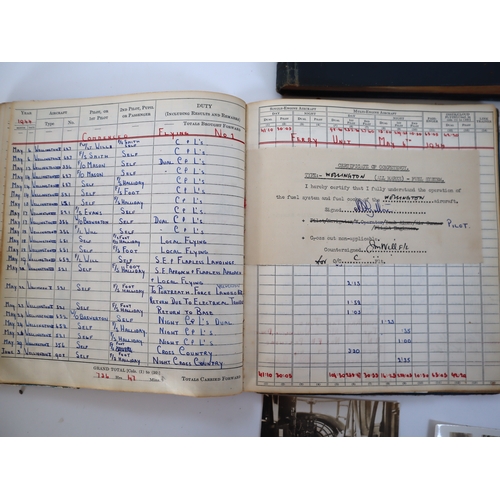 75 - WW2 to 1950's RAF and Royal Canadian Air Force Pilots Flying Log books including original photograph... 