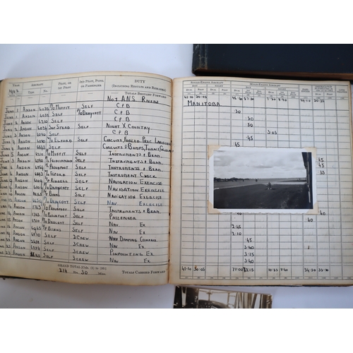 75 - WW2 to 1950's RAF and Royal Canadian Air Force Pilots Flying Log books including original photograph... 