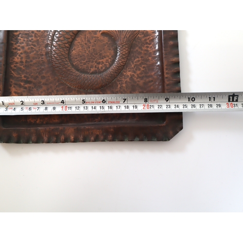 80 - Vintage Hammered Copper Tray 39cm x 25cm