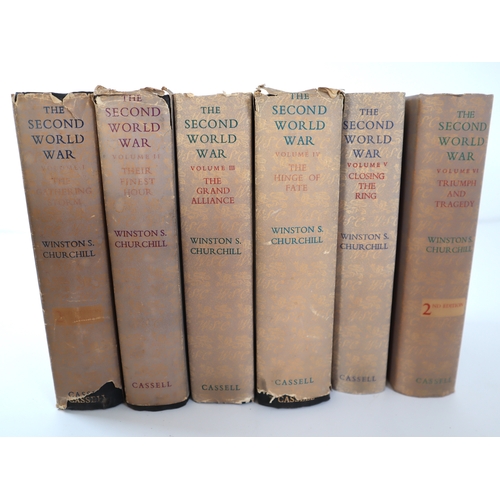 85 - Complete 6 volumes of Winston Churchill's The Second World War Books, including 4 x 1st Editions & 2... 