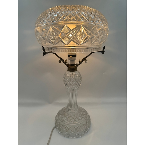 88 - Vintage Crystal Glass Table Lamp - 50cm