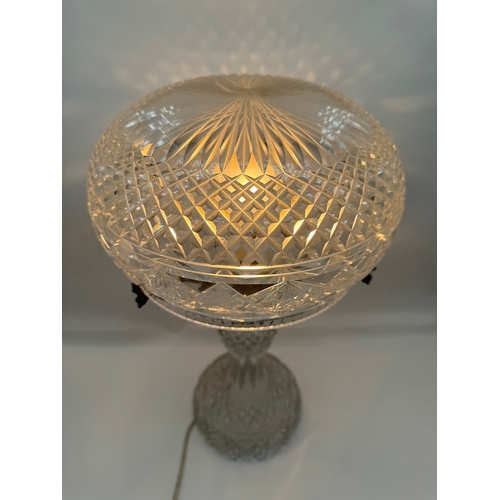 88 - Vintage Crystal Glass Table Lamp - 50cm