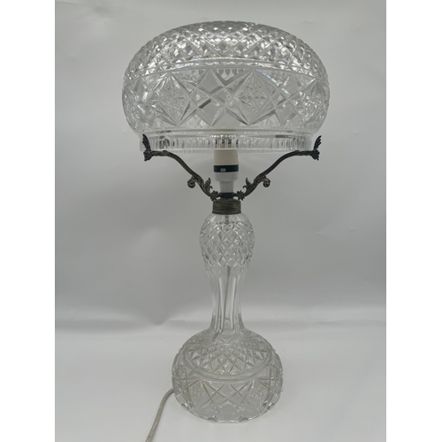 88 - Vintage Crystal Glass Table Lamp - 50cm