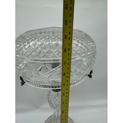 88 - Vintage Crystal Glass Table Lamp - 50cm