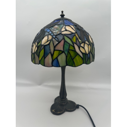 89 - Tiffany Style Dragonfly Table Lamp - 43cm