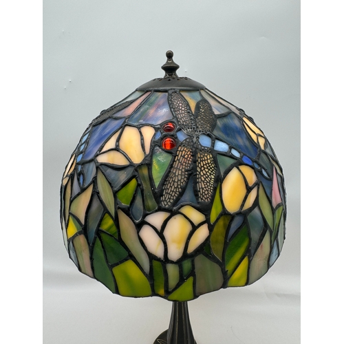 89 - Tiffany Style Dragonfly Table Lamp - 43cm