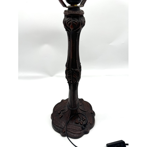 90 - Tiffany Style Stain Glass Table Lamp with Bronzed Dragonfly lamp base - 70cm