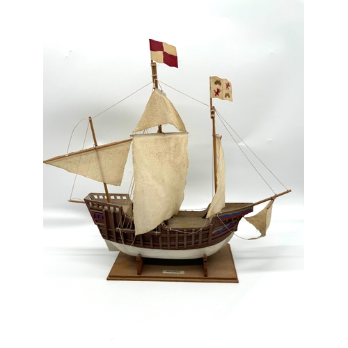 95 - 20th Century Wooden Model Ship Santa Maria